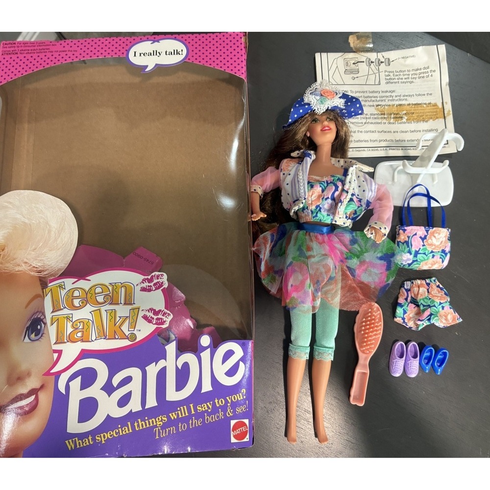 Vintage Teen Talk Barbie Doll 1991 Mattel Brunette 5745